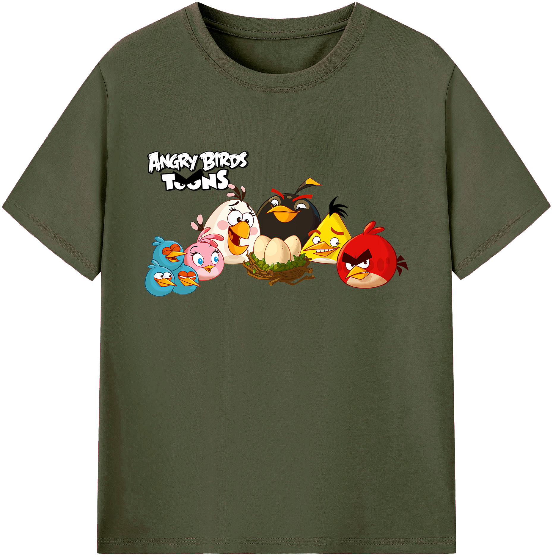 （画像用） Angry Birds アングリーバード 綿100％ メンズ半袖Tシャツ｜肌触りやわらか＆通気性